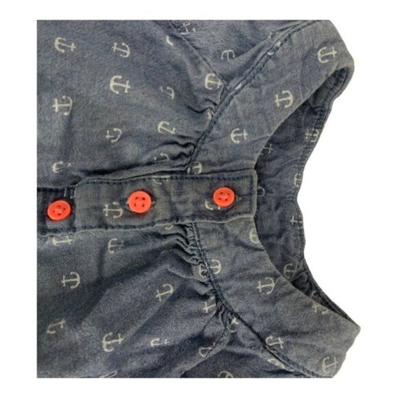 Carters Girls Anchor Print Denim Dress Size 4T - Picture 2 of 4